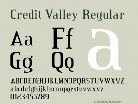 Credit Valley Regular OTF 3.000;PS 001.001;Core 1.0.29图片样张