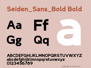 Seiden_Sans_Bold Version 1.0 Font Sample