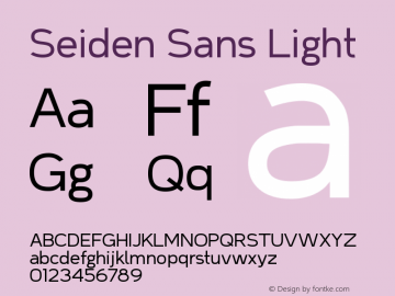 Seiden Sans Light Version 1.0图片样张