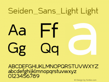 Seiden_Sans_Light Version 1.0 Font Sample