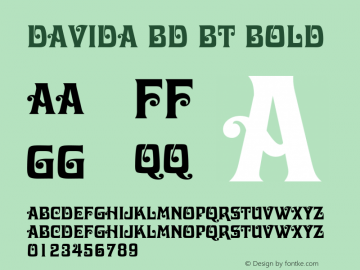 Davida Bd BT Bold mfgpctt-v4.4 Dec 23 1998 Font Sample