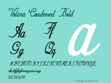 Volara-CondensedBold Version 1.000 Font Sample