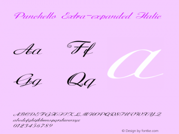 Punchello-ExtraexpandedItalic Version 1.000图片样张