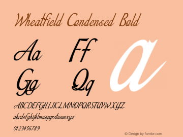 Wheatfield-CondensedBold Version 1.000 Font Sample