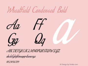 Wheatfield-CondensedBold Version 1.000 Font Sample