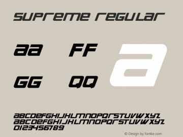 Supreme Regular 31-01-00 Font Sample