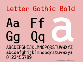 Letter Gothic Bold Version 1.21 Font Sample