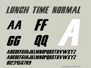 Lunch time Normal 02-02-00 Font Sample