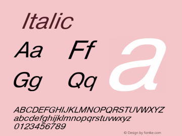 HelvDL Italic Version 1.0 Font Sample