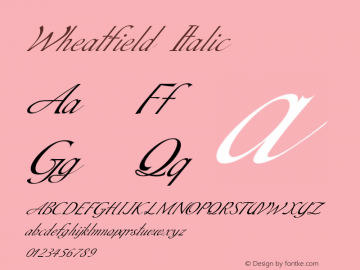 Wheatfield-Italic Version 1.000 Font Sample
