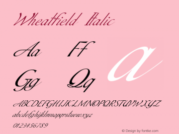 Wheatfield-Italic Version 1.000 Font Sample