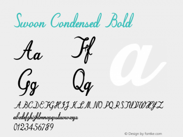 Swoon-CondensedBold Version 1.000 Font Sample
