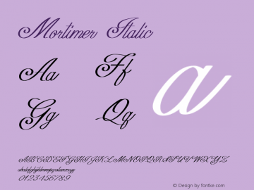 Mortimer-Italic Version 1.000 Font Sample