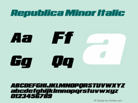 Republica Minor Italic Version 2.00 Font Sample