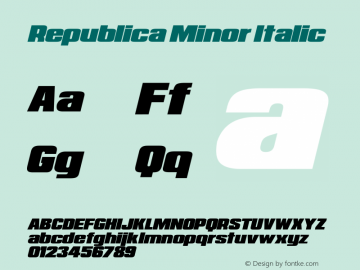 Republica Minor Italic Version 2.00图片样张