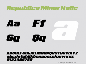 Republica Minor Italic Version 2.00图片样张