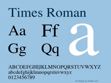 Times Roman  Font Sample