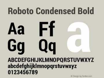 Roboto Condensed Bold Version 1.200311; 2013; build; 20140619 Font Sample