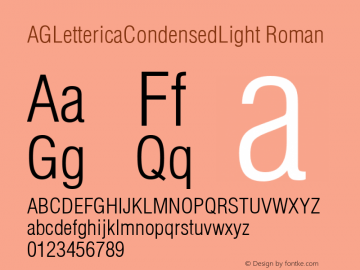 AGLettericaCondensedLight Roman 1.0 Thu Mar 24 20:24:11 1994图片样张