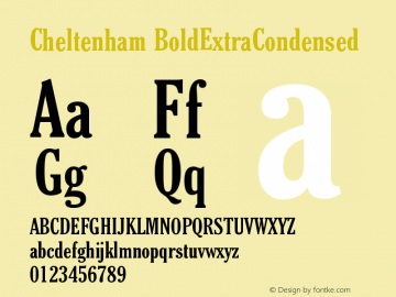 Cheltenham Bold Extra Condensed Version 003.001图片样张