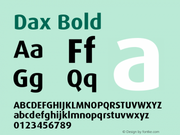 Dax-Bold Version 001.002; t1 to otf conv Font Sample