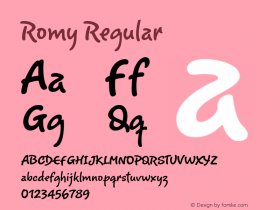 Romy Version 001.000 Font Sample