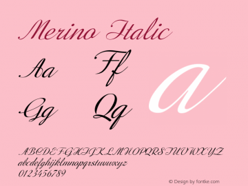 Merino-Italic Version 1.000 Font Sample