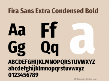 Fira Sans Extra Condensed Bold Version 4.203图片样张