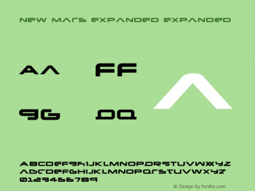 New Mars Expanded Version 1.0; 2014 Font Sample