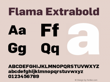 Flama-Extrabold Version 3.000 Font Sample