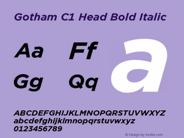 GothamC1Head-BoldItalic Version 1.200图片样张