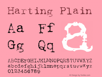 Harting Plain Altsys Fontographer 3.3  3/5/92 Font Sample