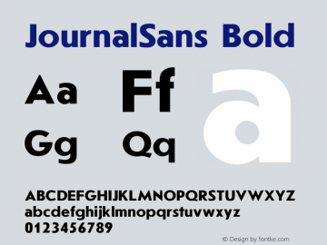 JournalSans Bold Converted from t:\JSB.BF1 by ALLTYPE Font Sample
