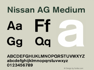 NissanAG-Medium Version 001.001;Core 1.0.01;otf.5.02.2298;29.06W Font Sample