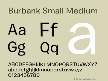 BurbankSmall-Medium Version 1.000;PS 001.001;hotconv 1.0.38 Font Sample