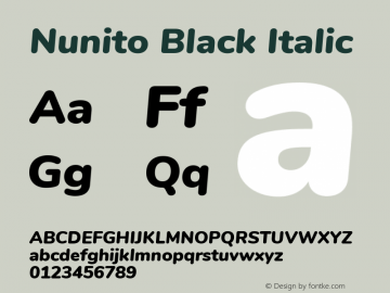 Nunito Black Italic Version 3.000图片样张