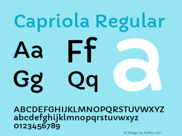 Capriola Regular Version 1.007 Font Sample