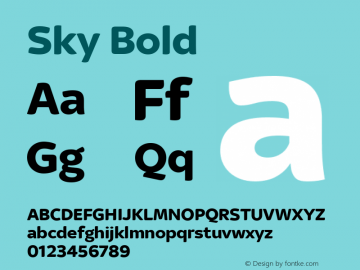 Sky-Bold Version 1.001 Font Sample