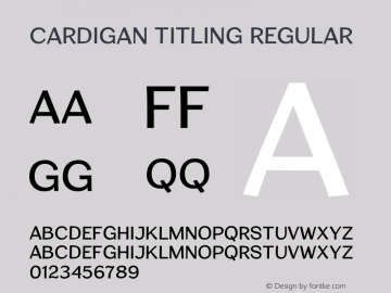 CardiganTitlingRg-Regular Version 1.003 Font Sample