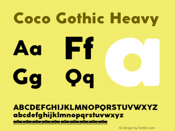 Coco Gothic Heavy Version 2.001 Font Sample
