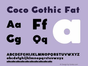 Coco Gothic Fat Version 2.001 Font Sample