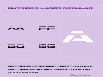 Outrider Laser Version 2.00 July 14, 2016 Font Sample