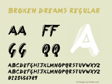 Broken Dreams Version 1.00 May 17, 2015, initial release Font Sample
