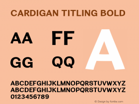 CardiganTitlingRg-Bold Version 1.003 Font Sample