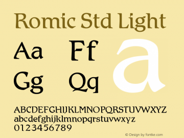 RomicStd-Light Version 2.031;PS 002.000;hotconv 1.0.50;makeotf.lib2.0.16970图片样张