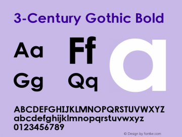 3-Century Gothic Bold Version 2.0; 1991; initial release图片样张