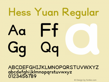 Hess Yuan Regular Version 1.60 for HESS Font Sample