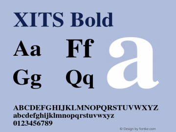 XITS Bold Version 1.108 Font Sample