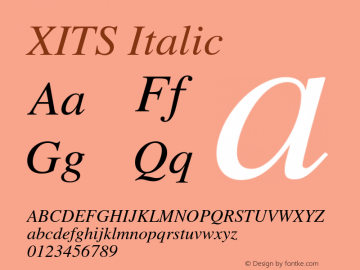 XITS Italic Version 1.108 Font Sample