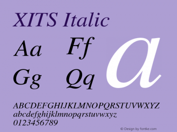 XITS Italic Version 1.108 Font Sample